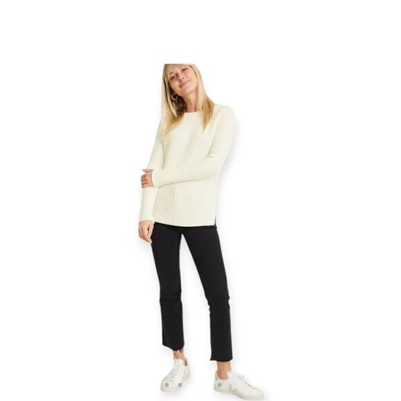 Marine Layer Delaney Pullover Waffle Knit Sweater Cream M - Picture 1 of 16